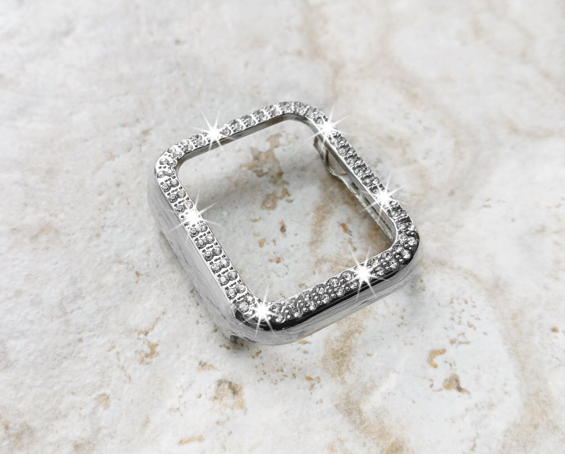 Apple Watch Silver Color Band Kit Crystal Case Bezel Cover for Ultra 9 2 8 7 SE 6 5 4 3 2 49mm 45mm 44mm 42mm 41mm 40mm 38mm Strap Milanese